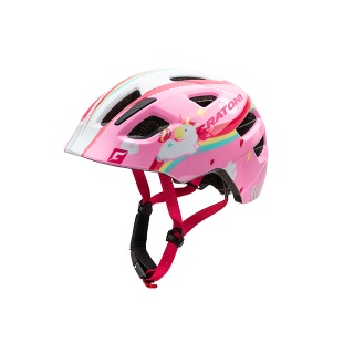 Cratoni Kinder-Fahrradhelm Maxster X Einhorn weiss/pink